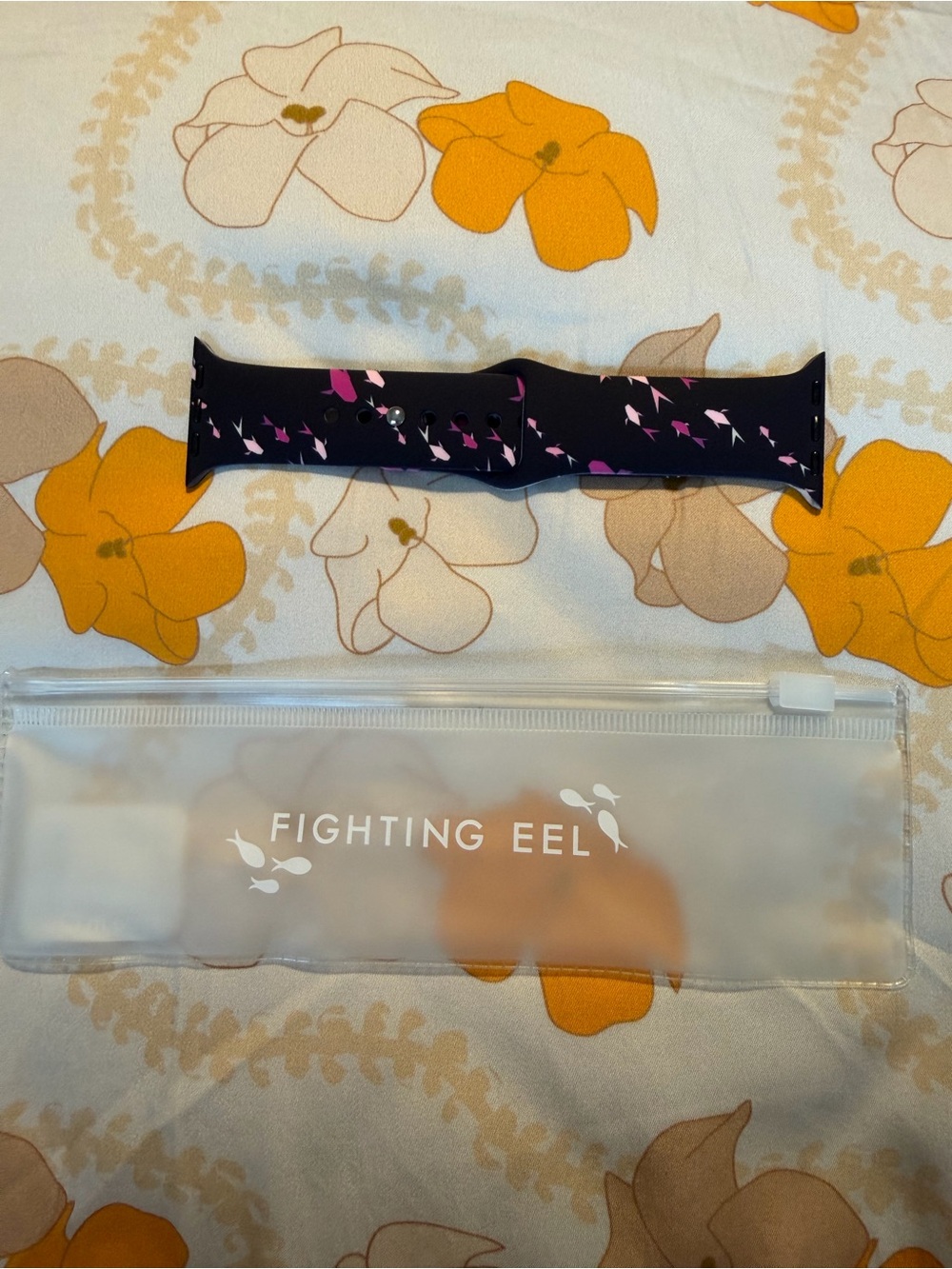 Fighting Eel Black & Pink Origami Fish Apple Watch Band